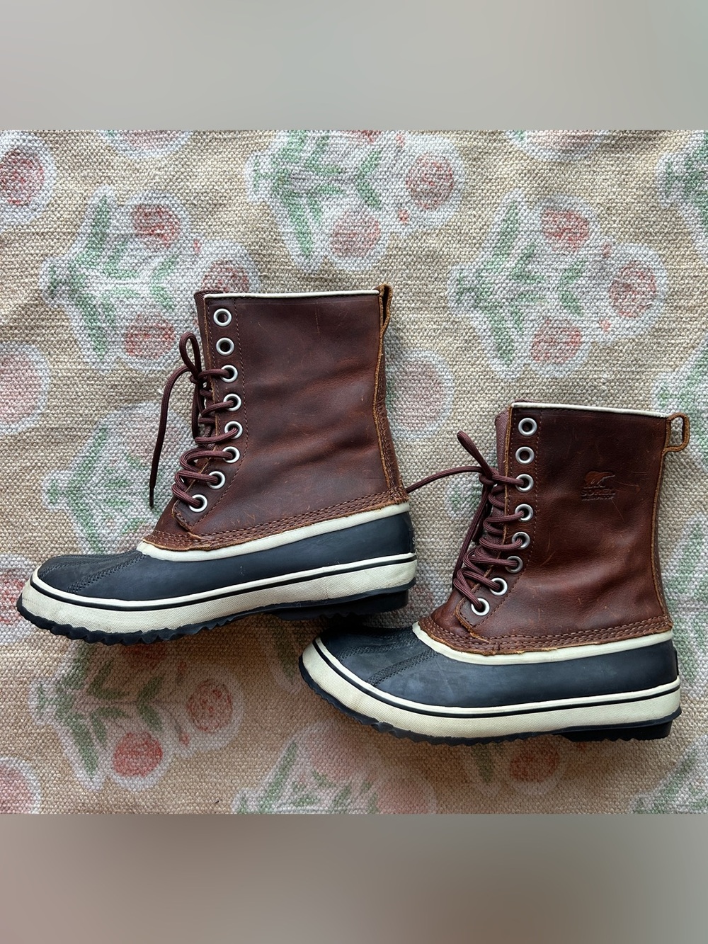 Sorel Brown and Black Waterproof Lace-Up Boots